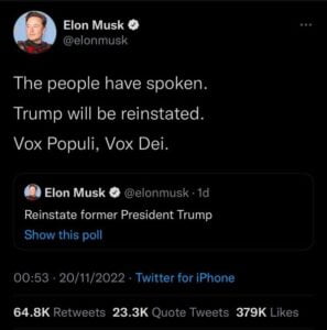 elon musk's tweet after the poll