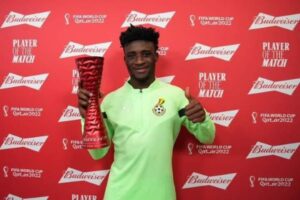 mohammed kudus wins man of the match