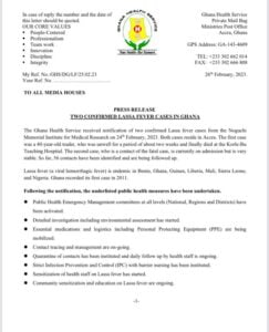 press release by ghs