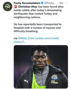 tweet about christian atsu reported found (2)
