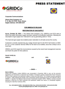 ECG & GRIDCo Press Release