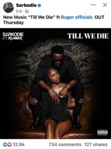 sarkodie's new release, till we die ft. ruger