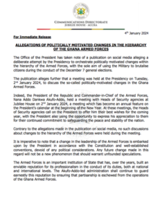 Statement from the presidency pg1
