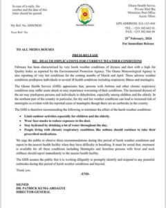 ghana health service for immediate release