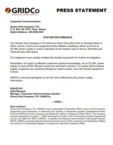 press release, gridco