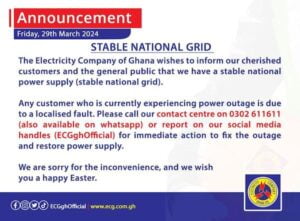 dumsor is due to localised faults ecg