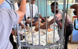 injured baby at the korle bu teaching hospital