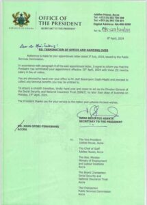 termination of appointment