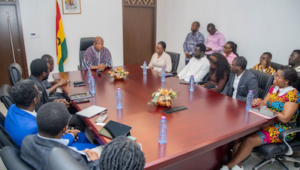 photo of ghana's foreign minister sam okudzeto with some dignitaries visiting his outfit